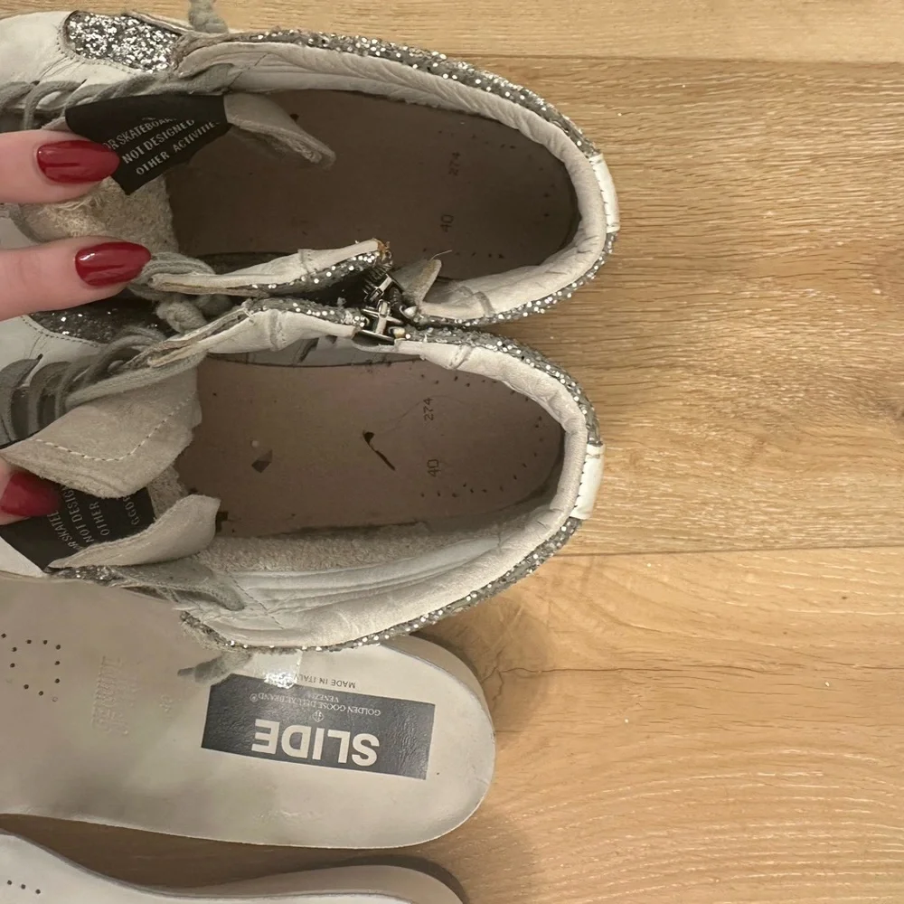 Golden Goose Women's Slide Glitter High Top Sneakers size EU40/US10